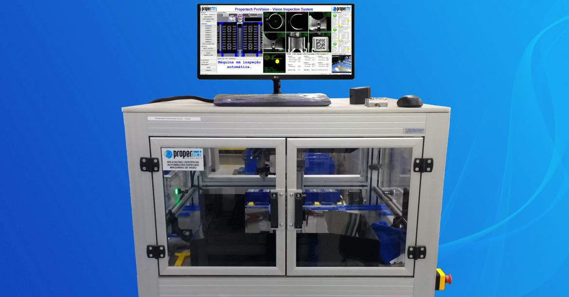 Sistema de Visão industrial Propertech em linha de produção