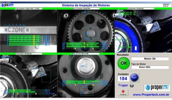 Sistema de Visão Inspeção Motores Propertech 2