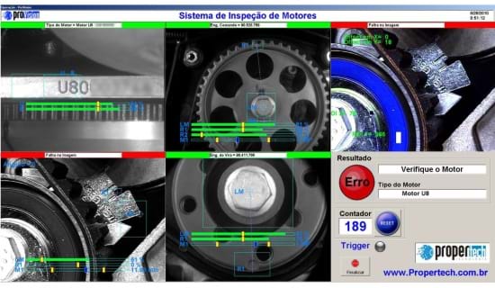 Sistema de Visão Inspeção Motores Propertech 3